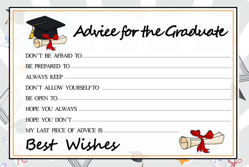 fibevon Graduation Wish Cards - 50PCs High School or College Graduation Advice Cards Supplies 2025 Decorations Grad Celebration Party Supplies for High School/College/Senior School - Image 2